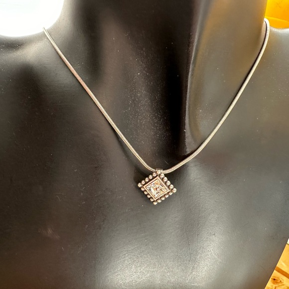 Brighton Jewelry - Brighton Square Crystal Pendant on Serpentine Chain